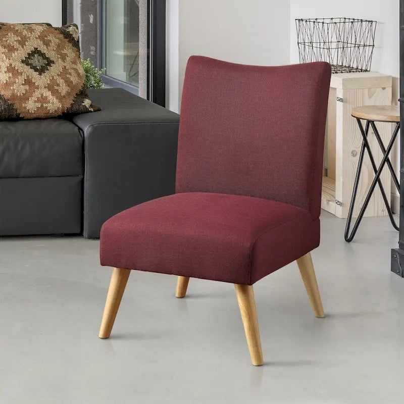 Poltrona Modern Mid-Century in Lino Grigia/Marrone Chiaro/Marrone/Viola/Verde, Singola