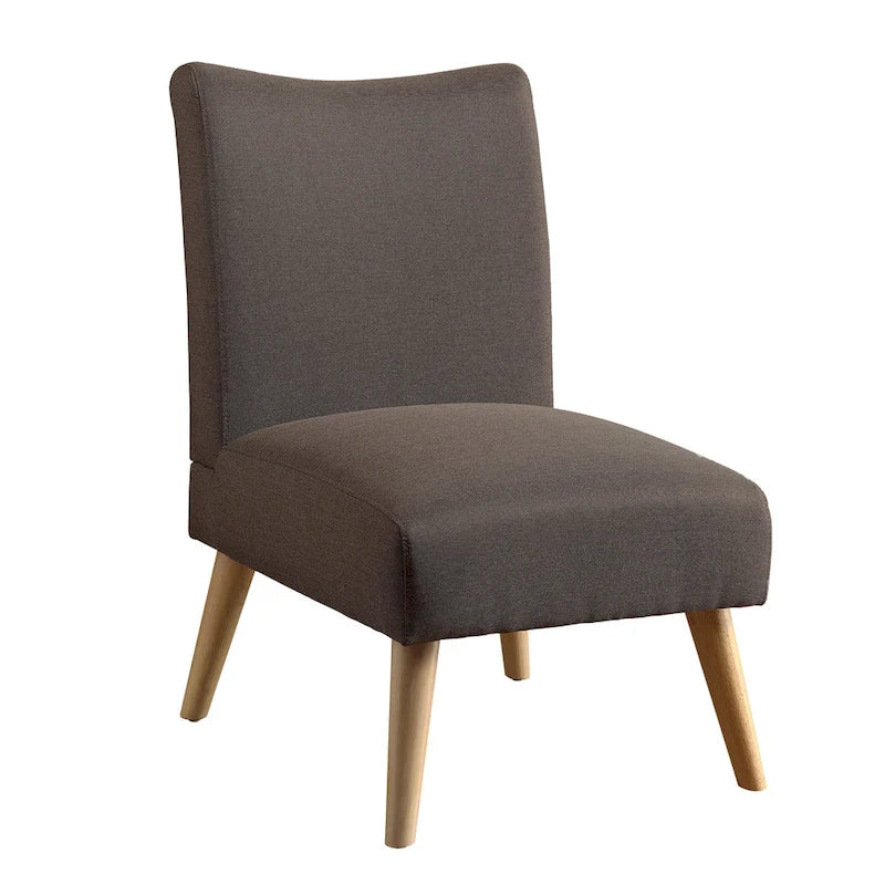 Poltrona Modern Mid-Century in Lino Grigia/Marrone Chiaro/Marrone/Viola/Verde, Singola