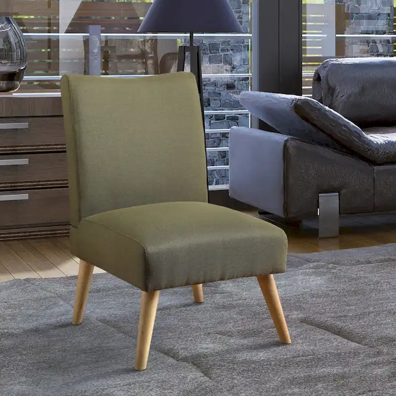 Poltrona Modern Mid-Century in Lino Grigia/Marrone Chiaro/Marrone/Viola/Verde, Singola