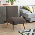 Poltrona Modern Mid-Century in Lino Grigia/Marrone Chiaro/Marrone/Viola/Verde, Singola