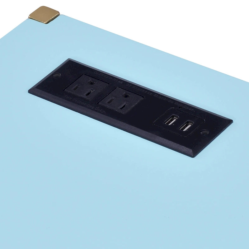 Scrivania da computer moderna in acciaio con porta USB – Singola, 5 colori