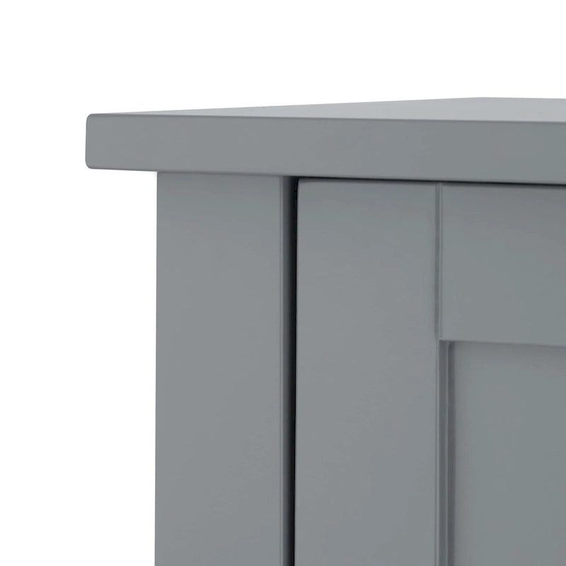 Mobiletto alto da bagno in legno grigio scuro con ante a doppio battente