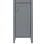 Mobiletto alto da bagno in legno grigio scuro con ante a doppio battente