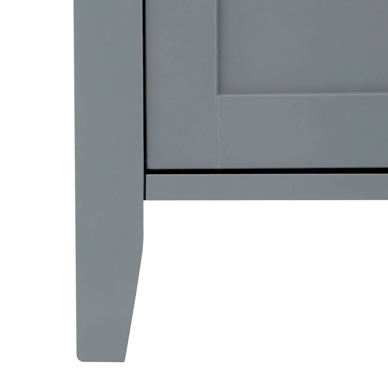 Mobiletto alto da bagno in legno grigio scuro con ante a doppio battente