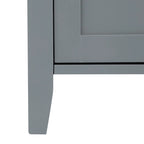 Mobiletto alto da bagno in legno grigio scuro con ante a doppio battente