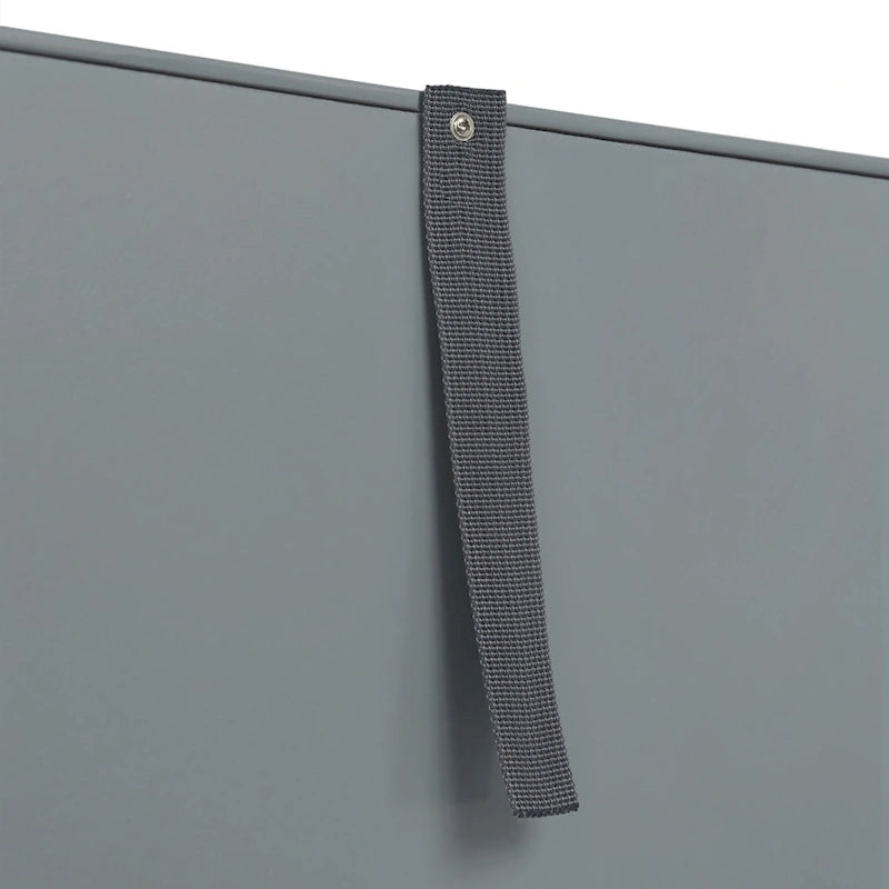 Mobiletto alto da bagno in legno grigio scuro con ante a doppio battente