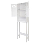 Mobiletto da bagno a terra a doppia anta in MDF bianco – 1 unità