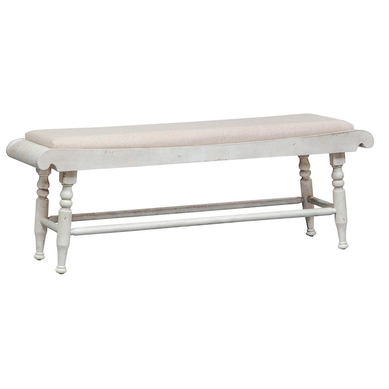 Panca da pranzo Antique Linen & Weathered Gray, stile English Country, 1 posto