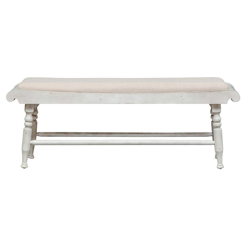 Panca da pranzo Antique Linen & Weathered Gray, stile English Country, 1 posto