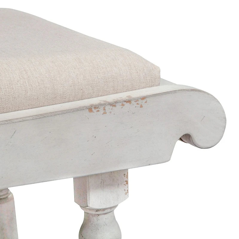 Panca da pranzo Antique Linen & Weathered Gray, stile English Country, 1 posto