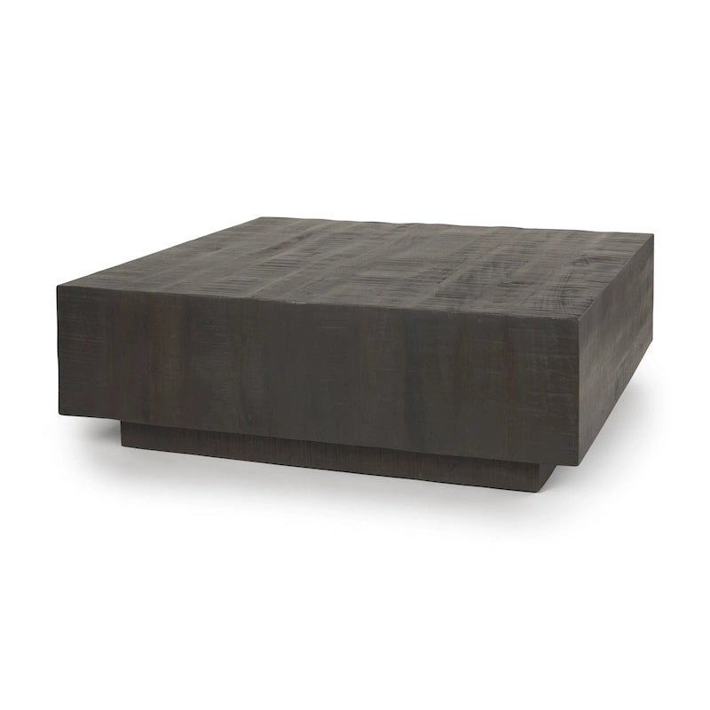Tavolino quadrato sospeso, Legno massello, Marrone chiaro / Espresso, 1 pezzo