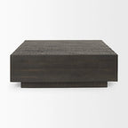 Tavolino quadrato sospeso, Legno massello, Marrone chiaro / Espresso, 1 pezzo