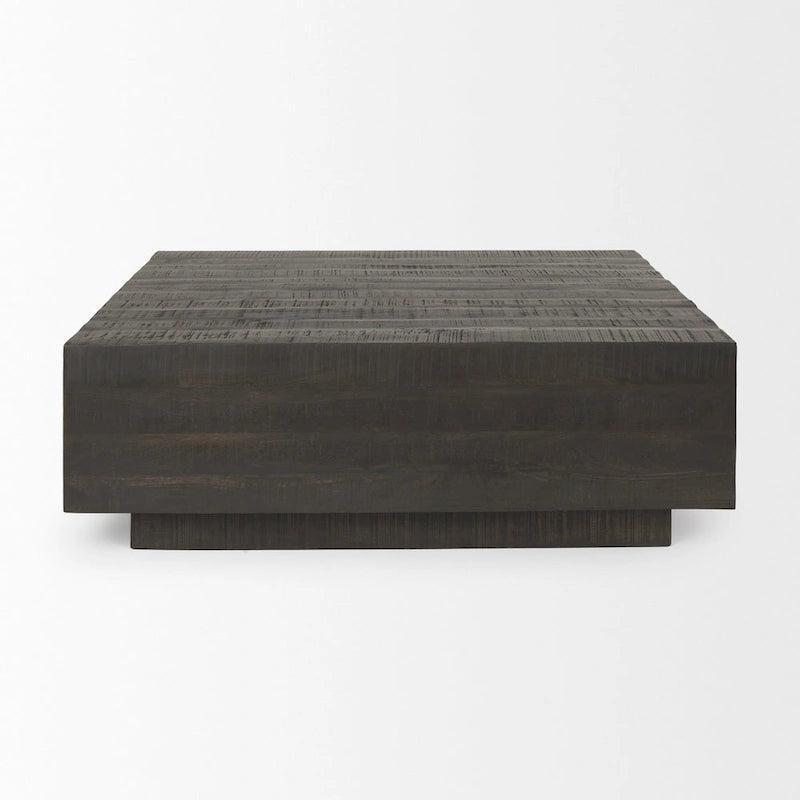 Tavolino quadrato sospeso, Legno massello, Marrone chiaro / Espresso, 1 pezzo