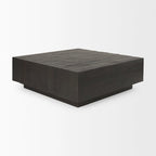 Tavolino quadrato sospeso, Legno massello, Marrone chiaro / Espresso, 1 pezzo