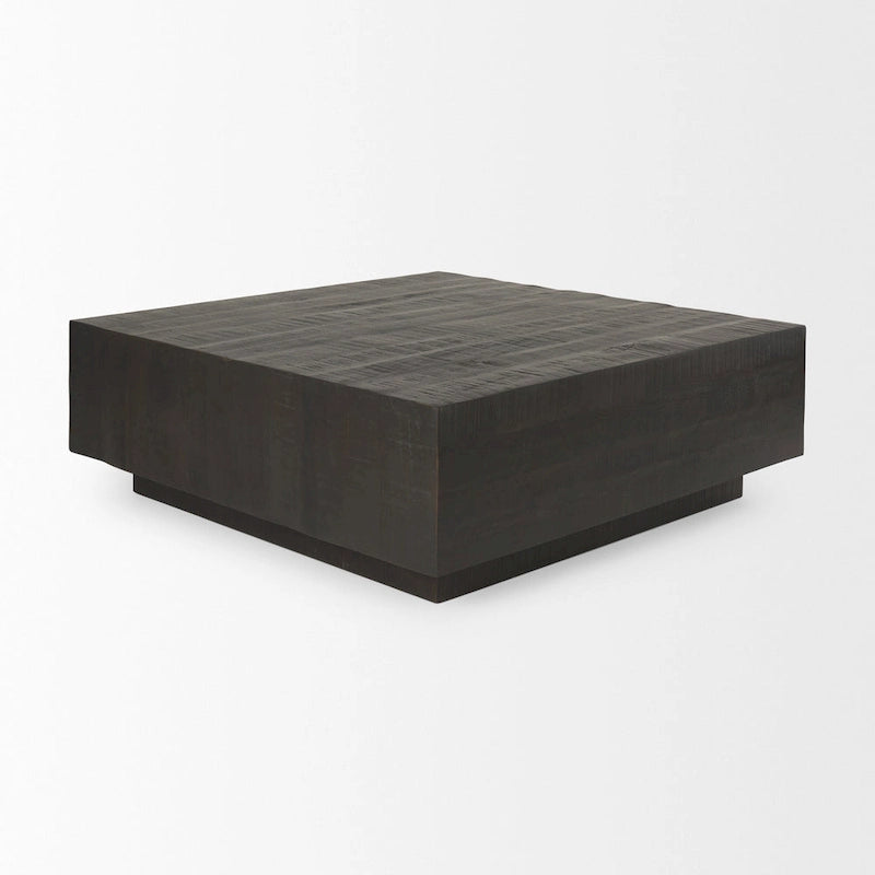 Tavolino quadrato sospeso, Legno massello, Marrone chiaro / Espresso, 1 pezzo