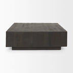 Tavolino quadrato sospeso, Legno massello, Marrone chiaro / Espresso, 1 pezzo