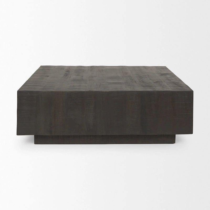 Tavolino quadrato sospeso, Legno massello, Marrone chiaro / Espresso, 1 pezzo