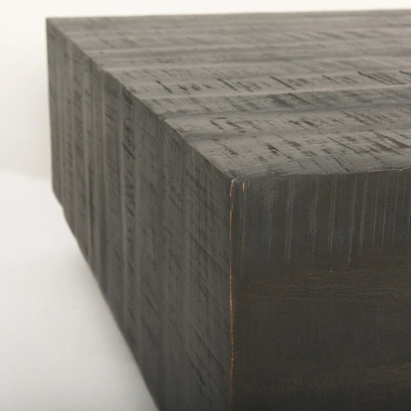 Tavolino quadrato sospeso, Legno massello, Marrone chiaro / Espresso, 1 pezzo