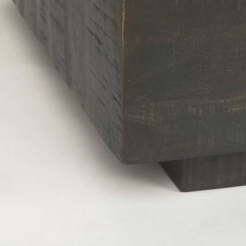 Tavolino quadrato sospeso, Legno massello, Marrone chiaro / Espresso, 1 pezzo