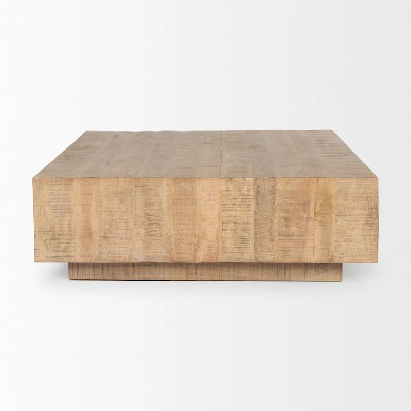 Tavolino quadrato sospeso, Legno massello, Marrone chiaro / Espresso, 1 pezzo