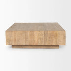 Tavolino quadrato sospeso, Legno massello, Marrone chiaro / Espresso, 1 pezzo