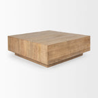 Tavolino quadrato sospeso, Legno massello, Marrone chiaro / Espresso, 1 pezzo