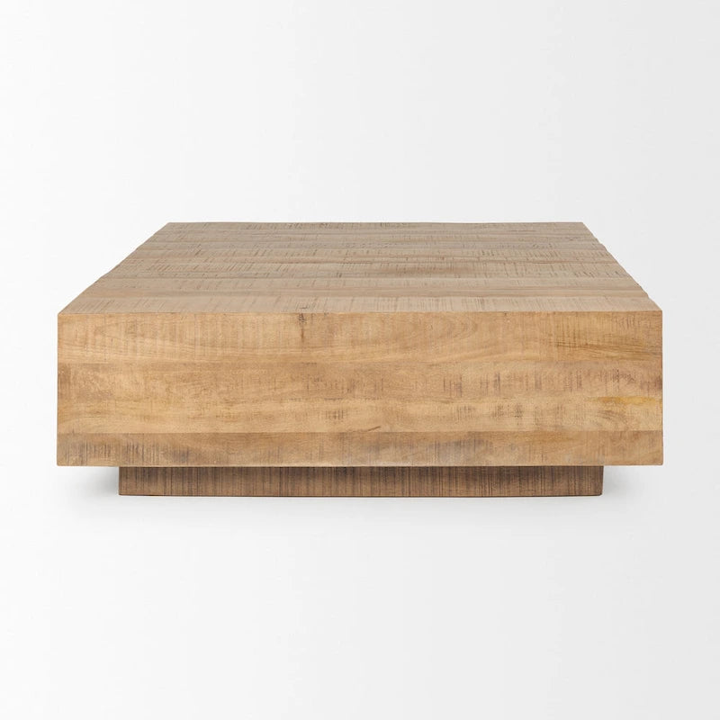 Tavolino quadrato sospeso, Legno massello, Marrone chiaro / Espresso, 1 pezzo