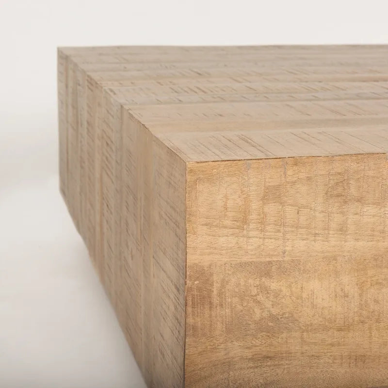 Tavolino quadrato sospeso, Legno massello, Marrone chiaro / Espresso, 1 pezzo