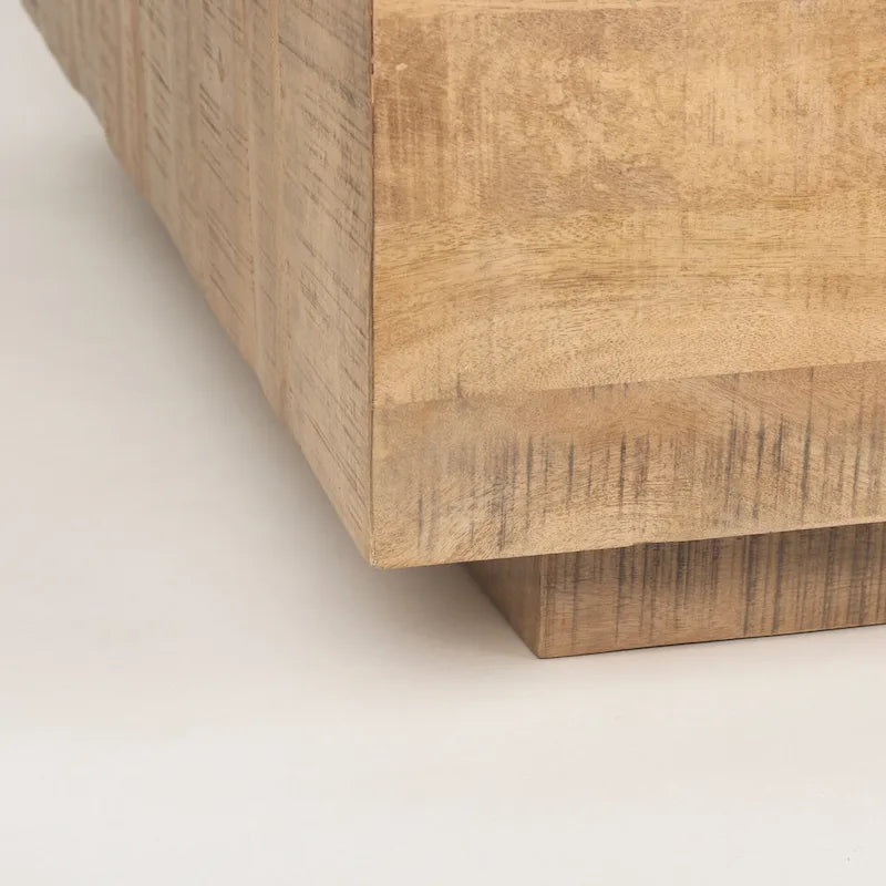 Tavolino quadrato sospeso, Legno massello, Marrone chiaro / Espresso, 1 pezzo