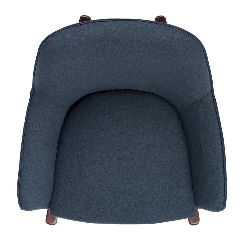 Poltrona a dondolo Mid-Century, grigio chiaro / avena / blu navy, lino, 1 posto