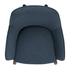 Poltrona a dondolo Mid-Century, grigio chiaro / avena / blu navy, lino, 1 posto