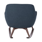 Poltrona a dondolo Mid-Century, grigio chiaro / avena / blu navy, lino, 1 posto