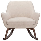 Poltrona a dondolo Mid-Century, grigio chiaro / avena / blu navy, lino, 1 posto