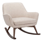Poltrona a dondolo Mid-Century, grigio chiaro / avena / blu navy, lino, 1 posto