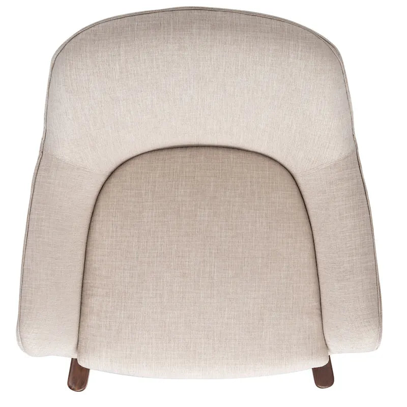 Poltrona a dondolo Mid-Century, grigio chiaro / avena / blu navy, lino, 1 posto