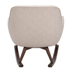 Poltrona a dondolo Mid-Century, grigio chiaro / avena / blu navy, lino, 1 posto