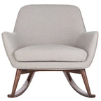 Poltrona a dondolo Mid-Century, grigio chiaro / avena / blu navy, lino, 1 posto