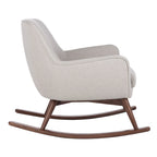 Poltrona a dondolo Mid-Century, grigio chiaro / avena / blu navy, lino, 1 posto