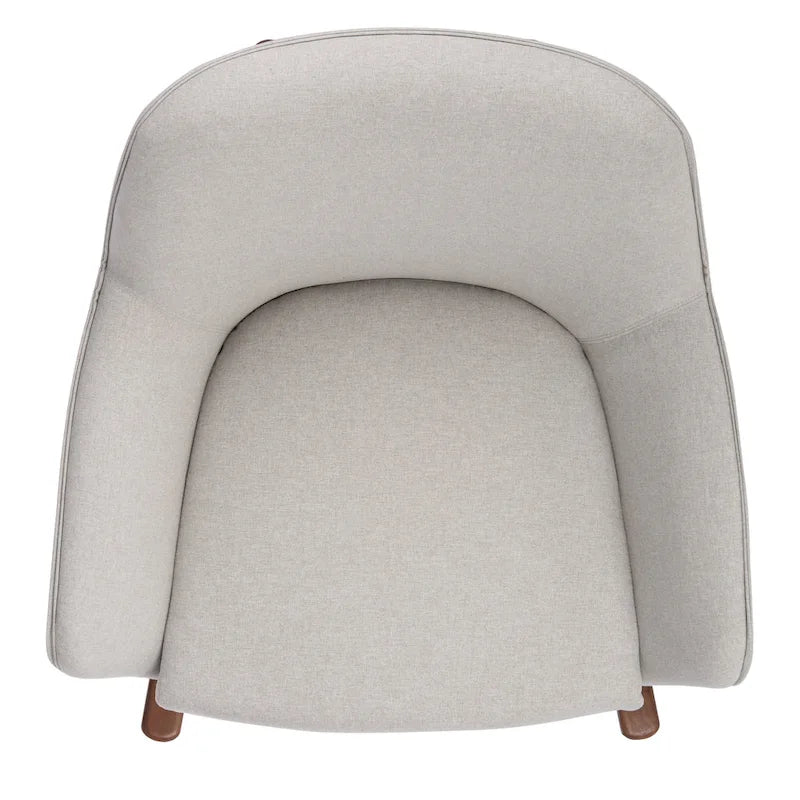 Poltrona a dondolo Mid-Century, grigio chiaro / avena / blu navy, lino, 1 posto