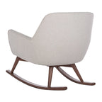 Poltrona a dondolo Mid-Century, grigio chiaro / avena / blu navy, lino, 1 posto