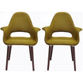 Poltrona in tessuto imbottita verde / patchwork / multicolore, stile Mid-Century, set di 2