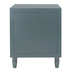 Comodino con 2 cassetti, Verde Ottanio Scuro / Grigio Cenere, 56 cm L x 56 cm P x 66 cm A, Singolo