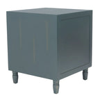 Comodino con 2 cassetti, Verde Ottanio Scuro / Grigio Cenere, 56 cm L x 56 cm P x 66 cm A, Singolo