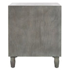 Comodino con 2 cassetti, Verde Ottanio Scuro / Grigio Cenere, 56 cm L x 56 cm P x 66 cm A, Singolo