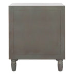 Comodino con 2 cassetti, Verde Ottanio Scuro / Grigio Cenere, 56 cm L x 56 cm P x 66 cm A, Singolo