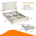 Struttura letto a piattaforma in ecopelle grigio scuro con luci a LED e cassetti portaoggetti – Queen/King