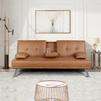 Divano letto futon in ecopelle, reclinabile, 3 posti – Nero / Marrone / Grigio / Espresso / Bianco