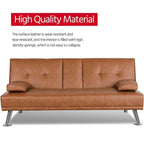 Divano letto futon in ecopelle, reclinabile, 3 posti – Nero / Marrone / Grigio / Espresso / Bianco
