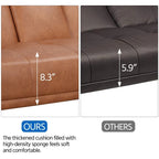 Divano letto futon in ecopelle, reclinabile, 3 posti – Nero / Marrone / Grigio / Espresso / Bianco