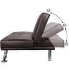 Divano letto futon in ecopelle, reclinabile, 3 posti – Nero / Marrone / Grigio / Espresso / Bianco